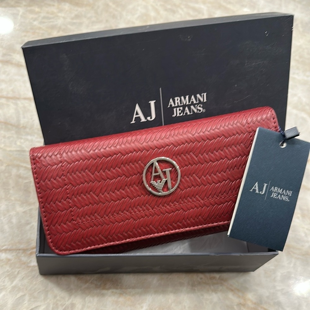 Armani Jeans Red Woven Women's Wallet